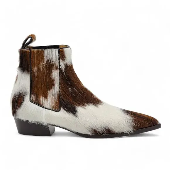 Christian Louboutin Cheliviss Low Boots - Hair-on Calf - Brown White - 41 $1795 - Picture 3 of 8